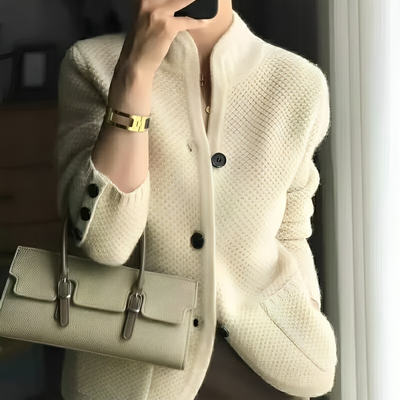 Damen Knopf Daunen Strick Warme Strickjacke | Langarm