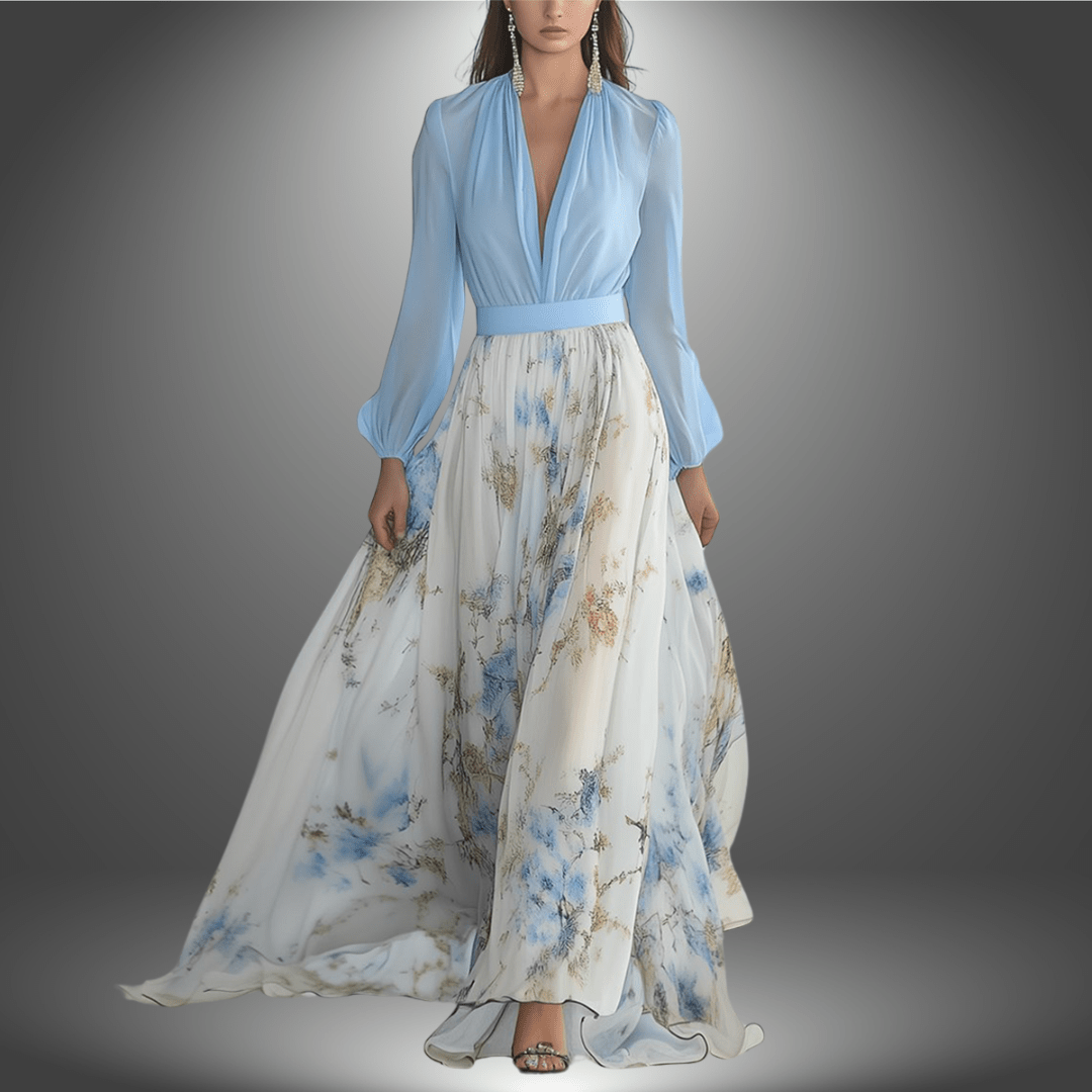 Nayla – Elegantes Floral-Maxikleid