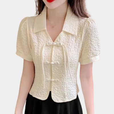 Crissa - Vielseitiges Beige Sommer T-Shirt Damen