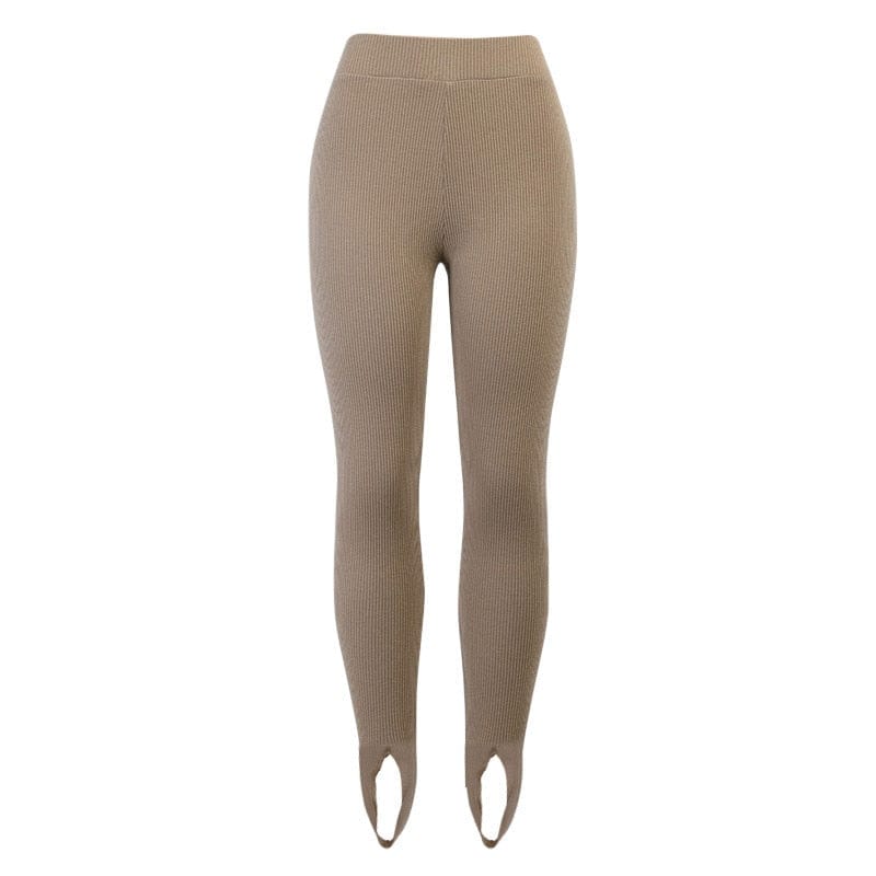 Gerippte Leggings mit Absätzen