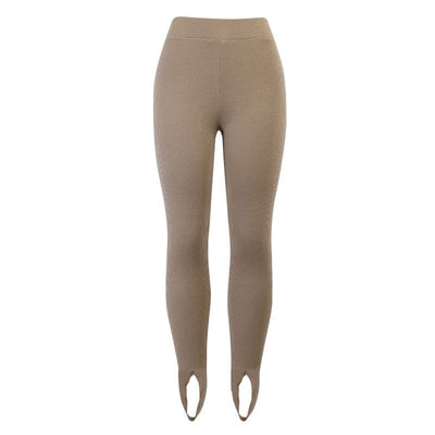 Gerippte Leggings mit Absätzen