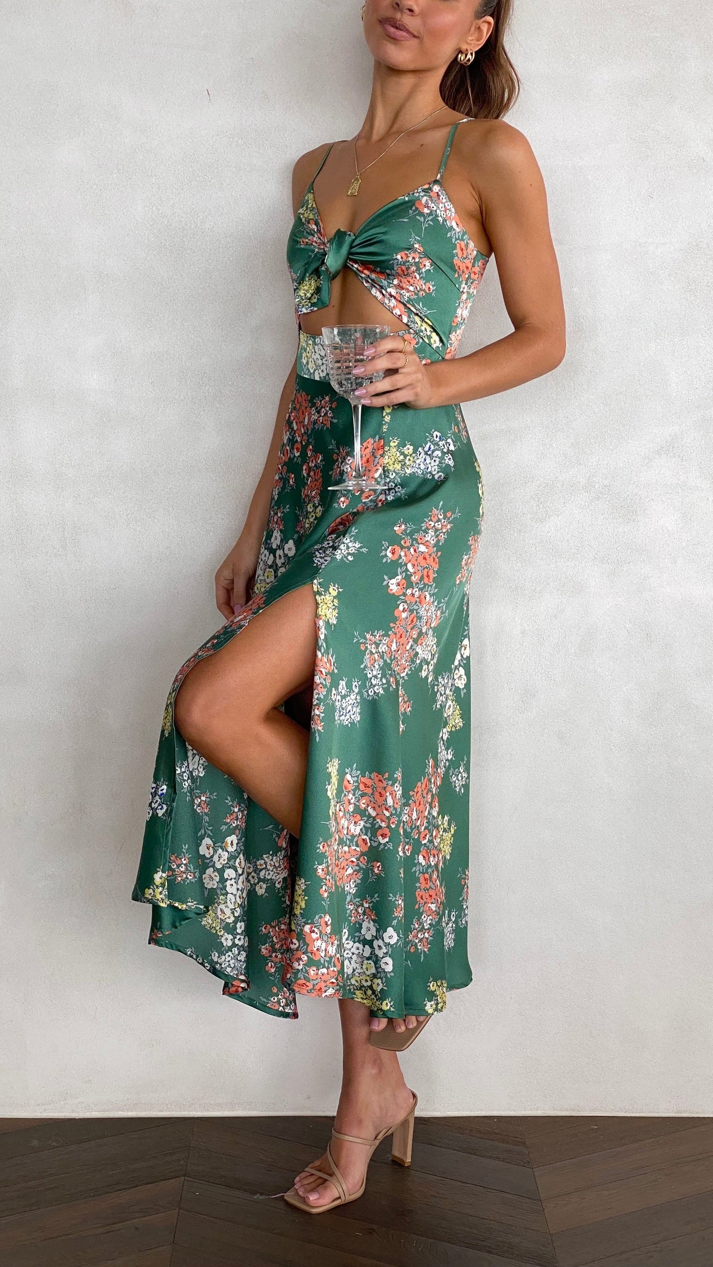 Marshall | Dreamers Midi-Kleid - Grüne Blumen