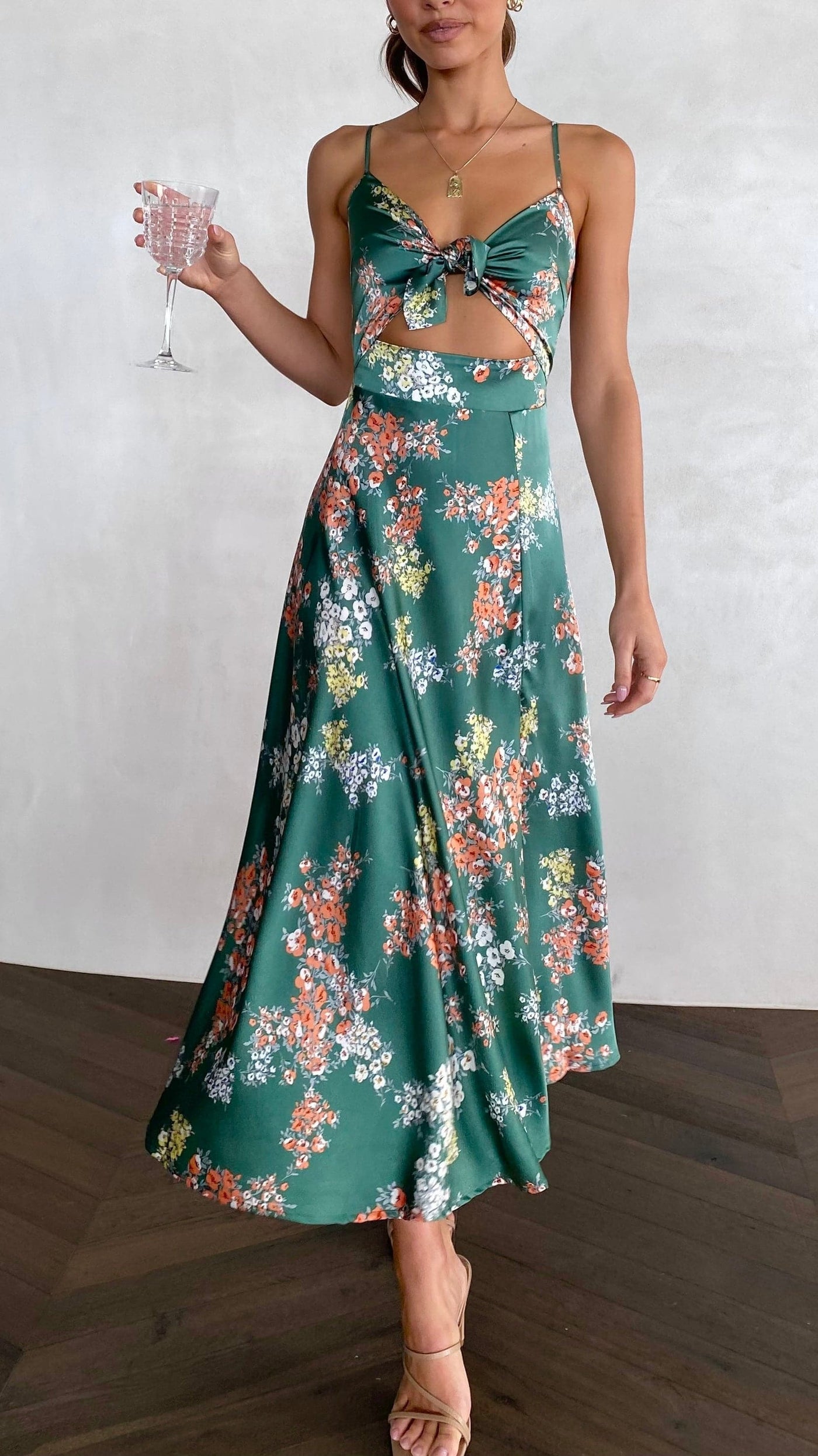 Marshall | Dreamers Midi-Kleid - Grüne Blumen