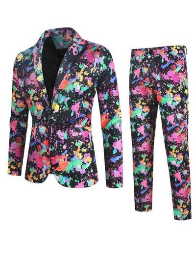 Herren Stylisch Bedruckt Tinte Hochzeitsgast Anzug Set | 2-teiliges Set