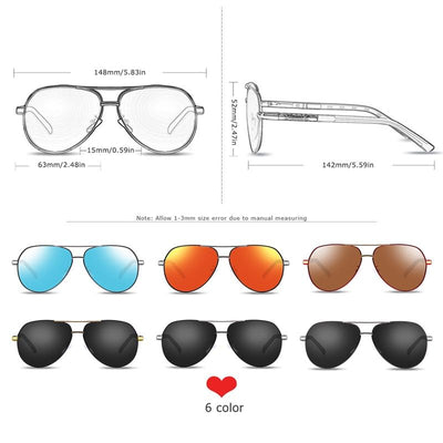 Caleb | Sonnenbrille Polarisierte Edelstahl Pilotenbrille mit UV400 Schutz