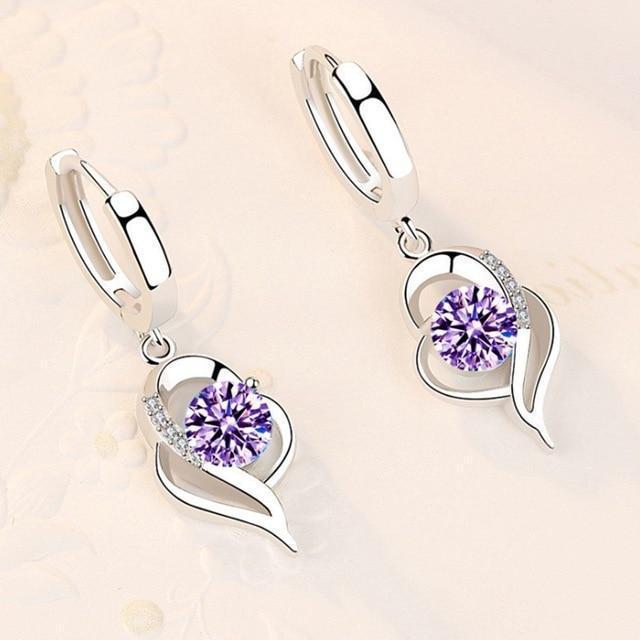 Florale Ohrringe aus 925 Sterling Silber und Zirkonia