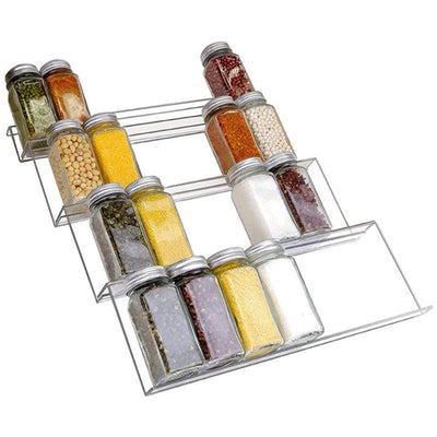 Gewürz Organizer Acryl | Transparent | Verstellbar 1–4 Stufen | Platzsparend für Küchenschublade