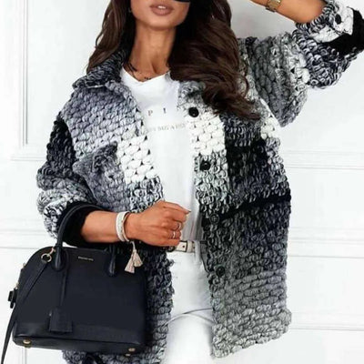 Damen Lange Knopf Daunen Warme Mantel | Strick