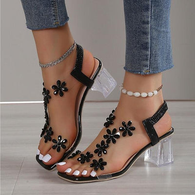 Sofie™ - Modische Casual Blockabsatzsandalen mit Bergkristallen für Frauen