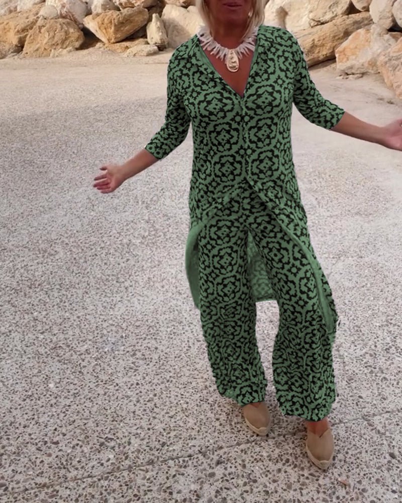 Rosa - Vintage Ensemble mit Revers und Knöpfen