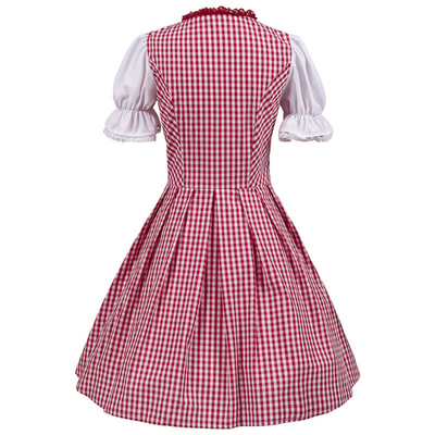 Damen Stilvolle Rot Oktoberfest Dirndl Kleid