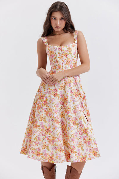 Geblümtes Midi-Sommerkleid