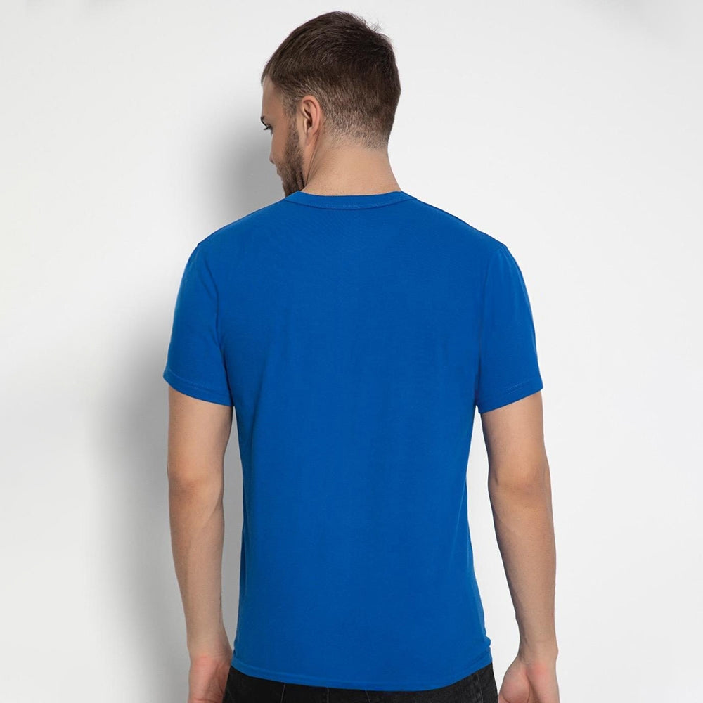 Set aus 10 Herren T- Shirts, 100% Baumwolle (strapazierfähig), Doppelkragen (dehnt sich nicht), Reguläre Passform (komfortabel), BLAU (für jeden Stil)
