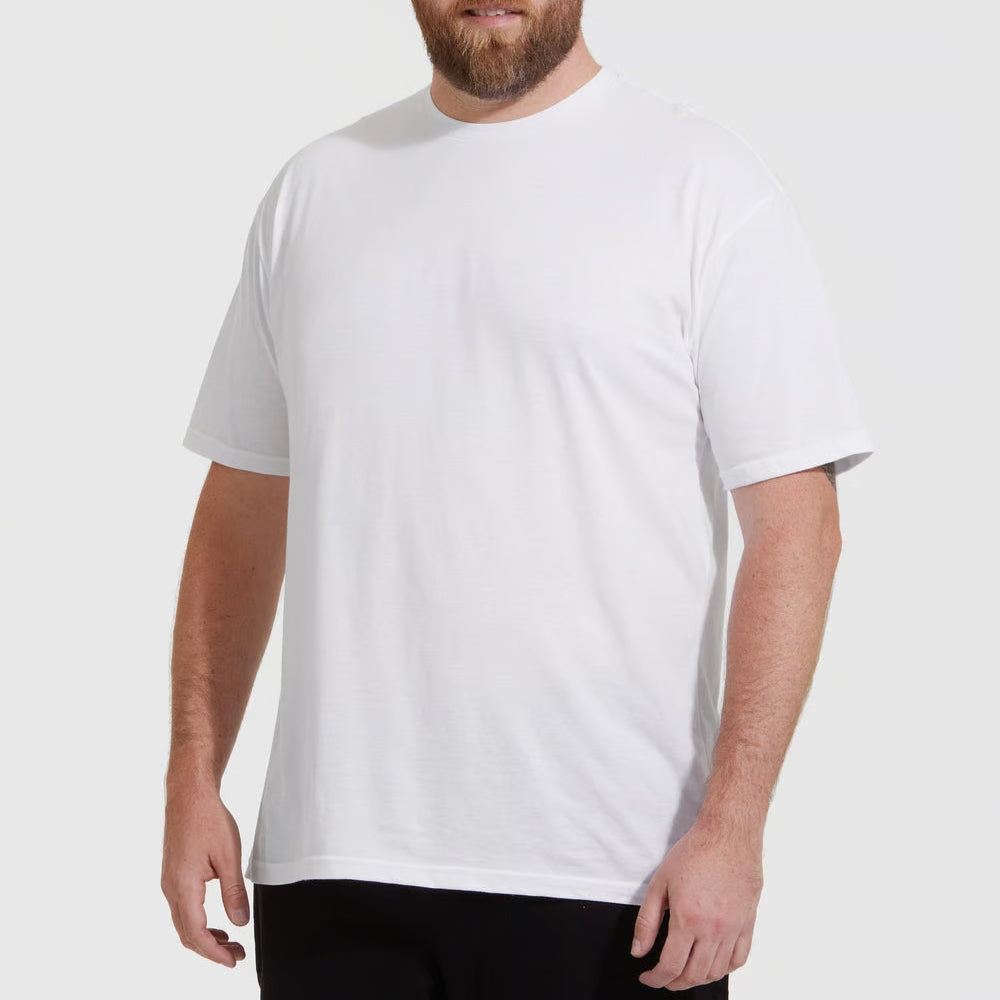 Set aus 10 Herren T- Shirts (Große Größen), 100% Baumwolle (strapazierfähig), Doppelkragen (verbreitert sich nicht), Regulärer Schnitt (komfortabel), WEISS (für jeden Stil)