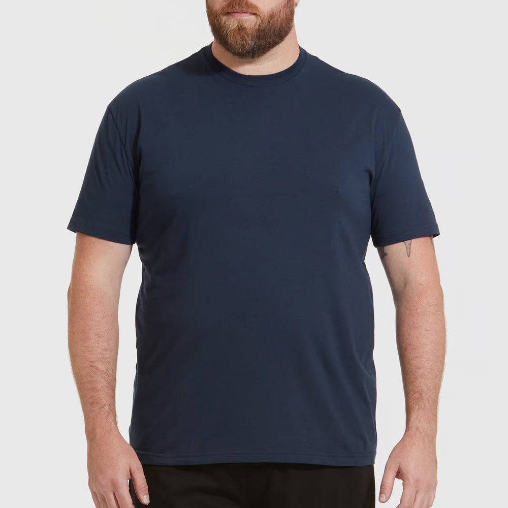 Set aus 10 Herren T- Shirts (Große Größen), 100% Baumwolle (strapazierfähig), Doppelkragen (verbreitert sich nicht), Reguläre Passform (komfortabel), MARINEBLAU (für jeden Stil)