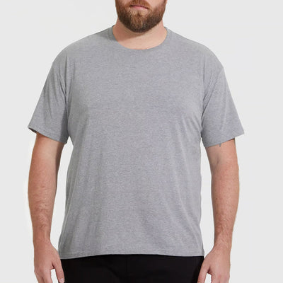 Set aus 10 Herren T- Shirts (Große Größen), 100% Baumwolle (strapazierfähig), Doppelkragen (verbreitert sich nicht), Regulärer Schnitt (komfortabel), GRAU (für jeden Stil)