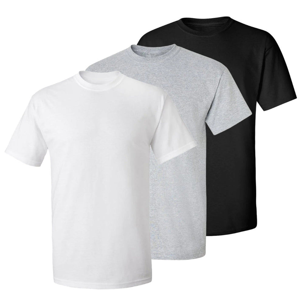 Set aus 3 Herren T- Shirts, 100% Baumwolle (strapazierfähig), Doppelkragen (verbreitert sich nicht), Reguläre Passform (komfortabel), MEHRFARBIG (für jeden Stil)