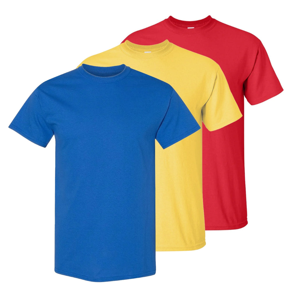 Set aus 3 Herren T- Shirts, 100% Baumwolle (strapazierfähig), Doppelkragen (verbreitert nicht), Reguläre Passform (komfortabel), Mehrfarbig (für jeden Stil)