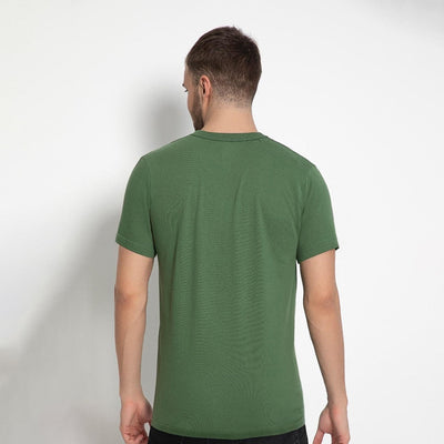 Set aus 3 Herren T- Shirts, 100% Baumwolle (strapazierfähig), Doppelkragen (verbreitert sich nicht), Reguläre Passform (komfortabel), Grün (Khaki), für jeden Stil