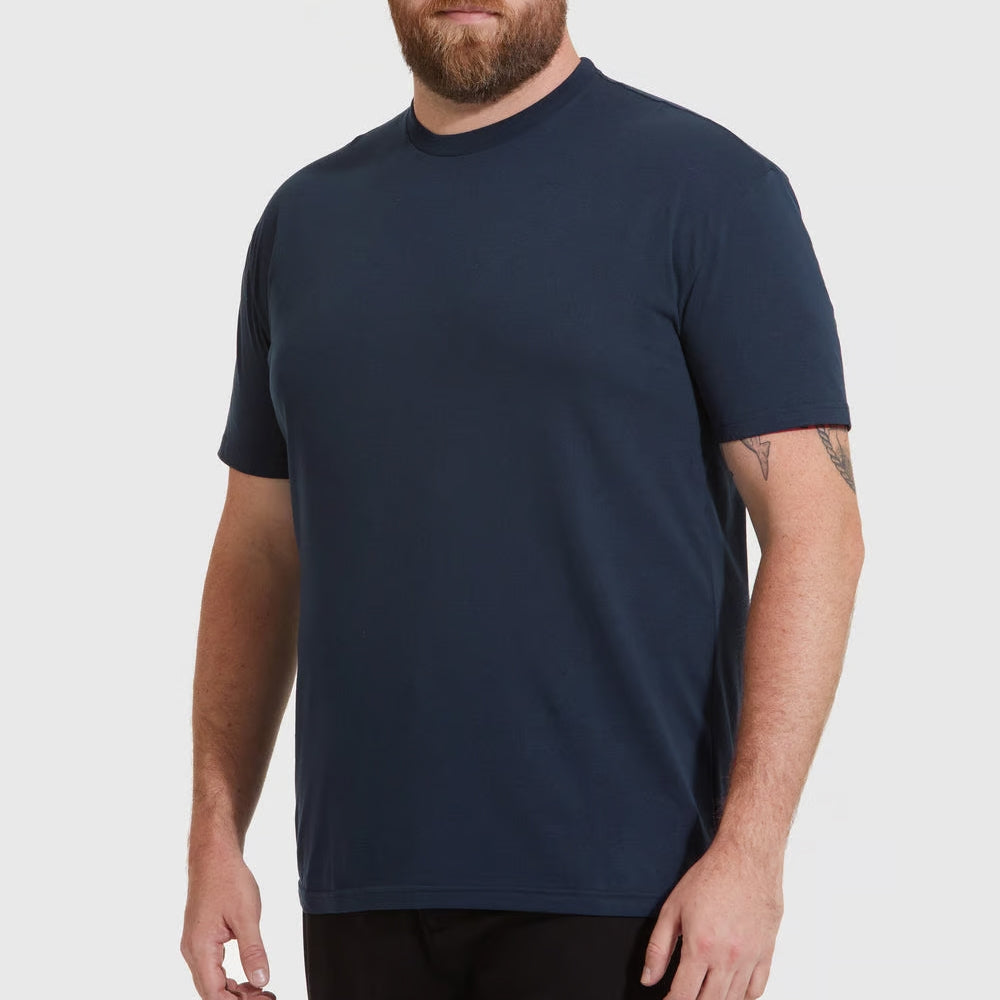 Set aus 5 Herren -T- Shirts (Große Größen), 100 % Baumwolle (Langlebig), Doppelkragen (WEITET SICH NICHT), Regular Fit (Bequem), MARINEBLAU (für jeden Stil)