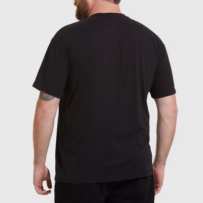 Set aus 5 Herren -T- Shirts (Große Größen), 100 % Baumwolle (Langlebig), Doppelkragen (WEITET SICH NICHT), Regulärer Schnitt (Bequem), SCHWARZ (für jeden Stil)