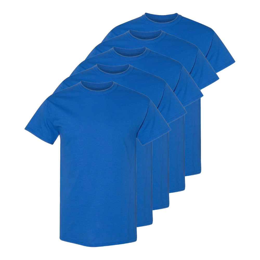 Set aus 5 Herren -T- Shirts, 100 % Baumwolle (Langlebig), Doppelkragen (VERZIEHT SICH NICHT), Regular Fit (Bequem), BLAU (für jeden Stil)