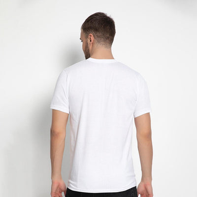 Set aus 10 Herren -T- Shirts, 100 % Baumwolle (Langlebig), Doppelkragen (WEITET SICH NICHT), Regular Fit (Bequem), WEISS (für jeden Stil)