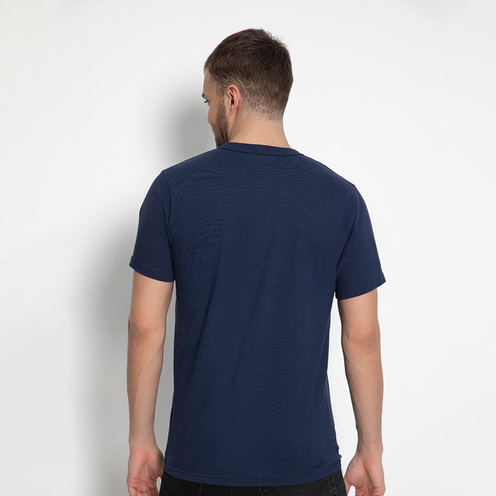 Set aus 5 Herren -T- Shirts, 100 % Baumwolle (Langlebig), Doppelkragen (WEITET SICH NICHT), Regular Fit (Bequem), MARINEBLAU (für jeden Stil)