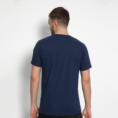 Set aus 5 Herren -T- Shirts, 100 % Baumwolle (Langlebig), Doppelkragen (WEITET SICH NICHT), Regular Fit (Bequem), MARINEBLAU (für jeden Stil)