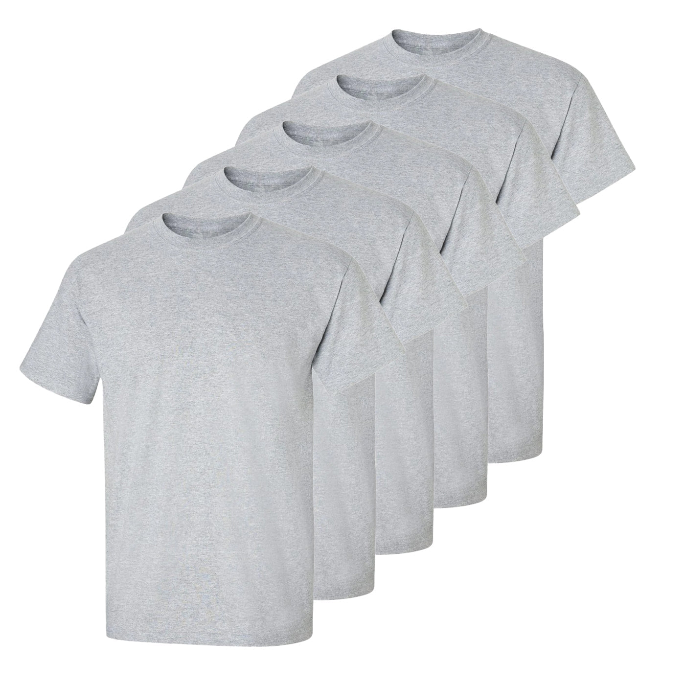 Set aus 3 Herren T- Shirts, 100% Baumwolle (strapazierfähig), Doppelkragen (verbreitert sich nicht), Reguläre Passform (komfortabel), GRAU (für jeden Stil)