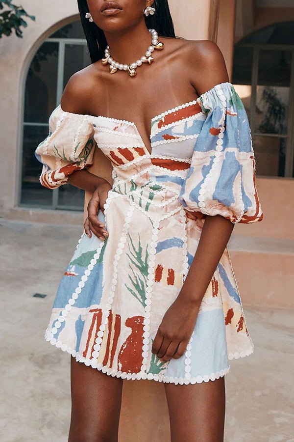 Solene – Elegantes Mini Kleid mit Puffärmeln