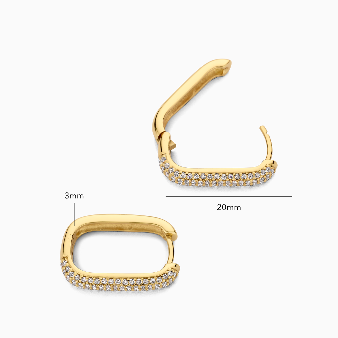 Gold Icon Pavé Hoop Earrings