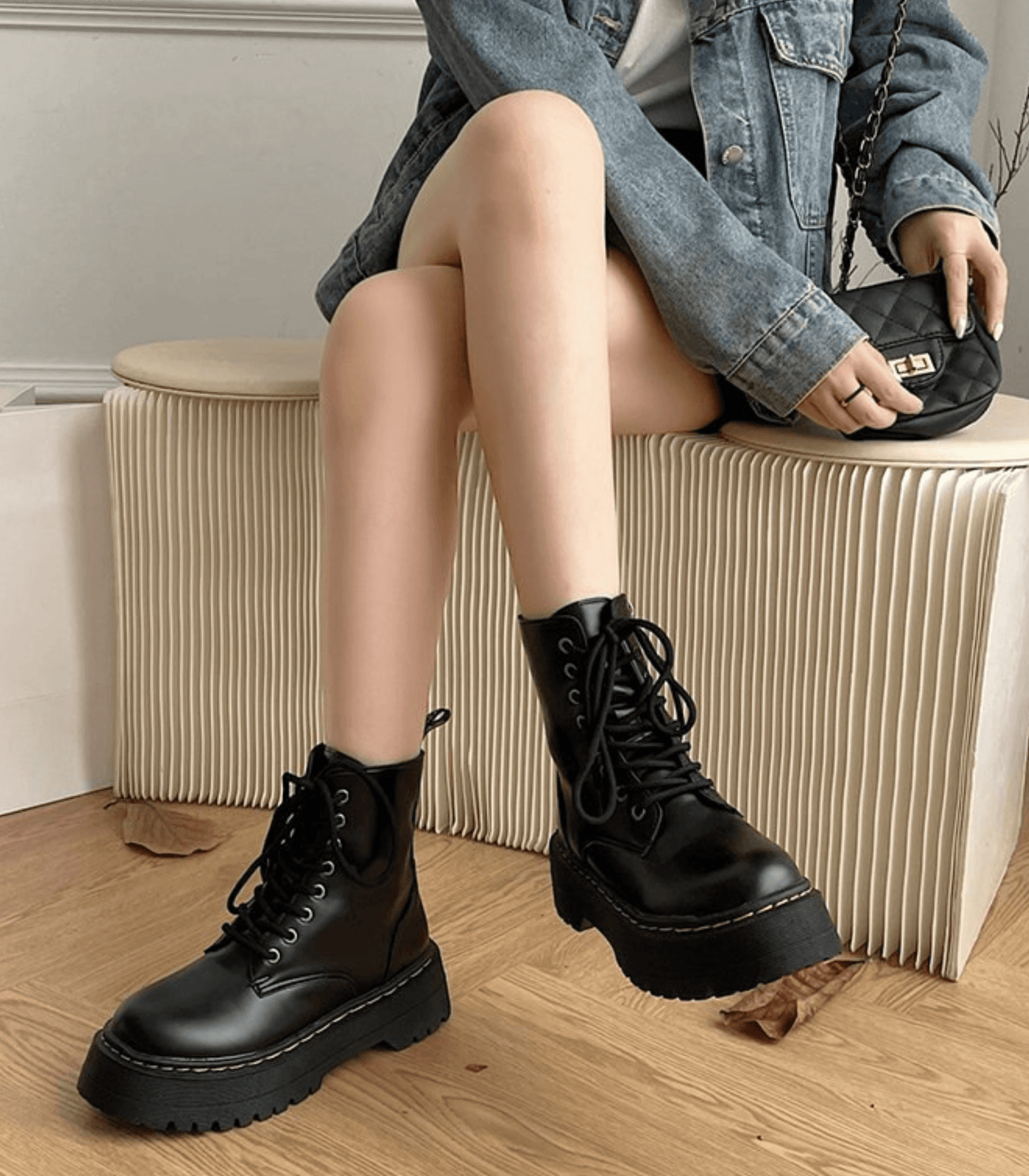 Eline | Elegante Plateaustiefel aus Leder – Stilvolle Schuhe mit Komfort