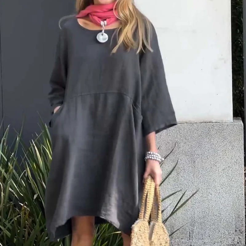 Luftiges Sommerkleid mit lockerer Passform & praktischer Tasche – Malia