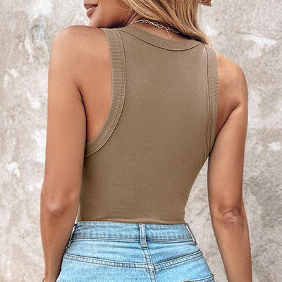 Edna | Geripptes Tanktop mit integriertem BH für Frauen