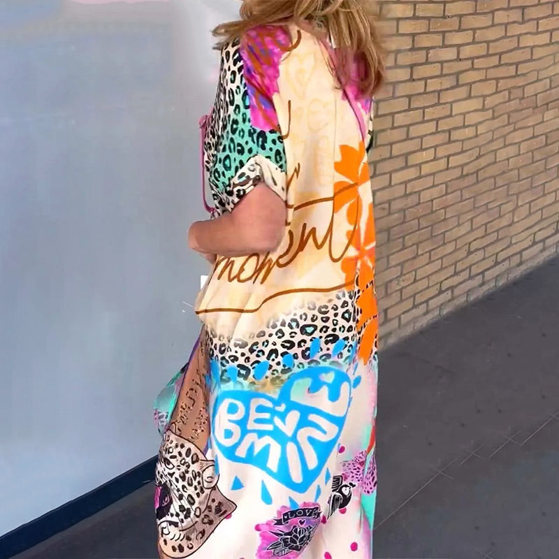 Yasmin | Lässiges Kleid mit Herzchenausschnitt für Frühling/Sommer