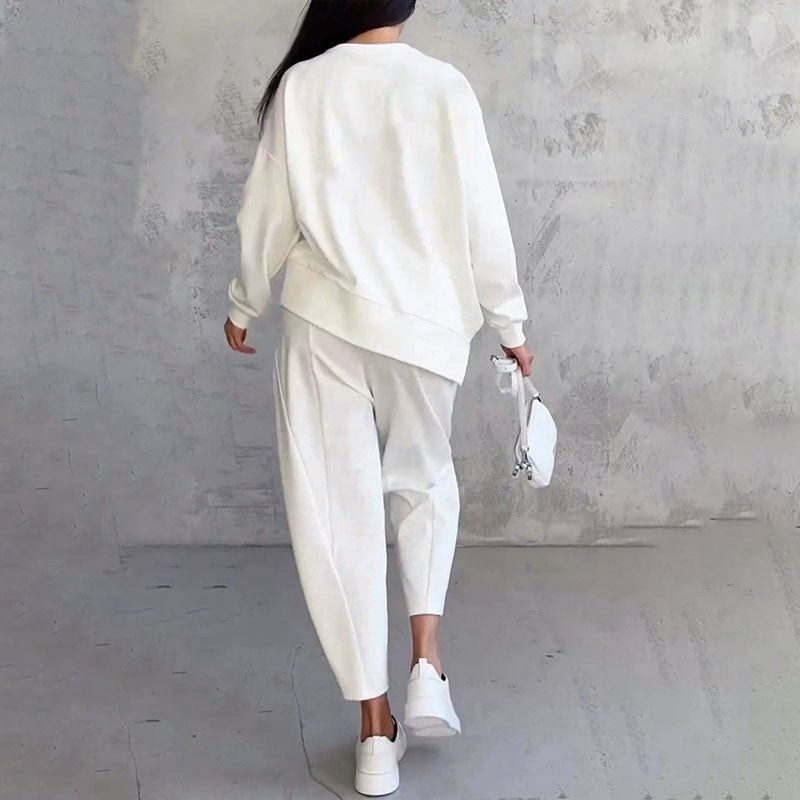 Ilse | Elegantes solides Design Zweiteiliger Freizeitanzug für Damen