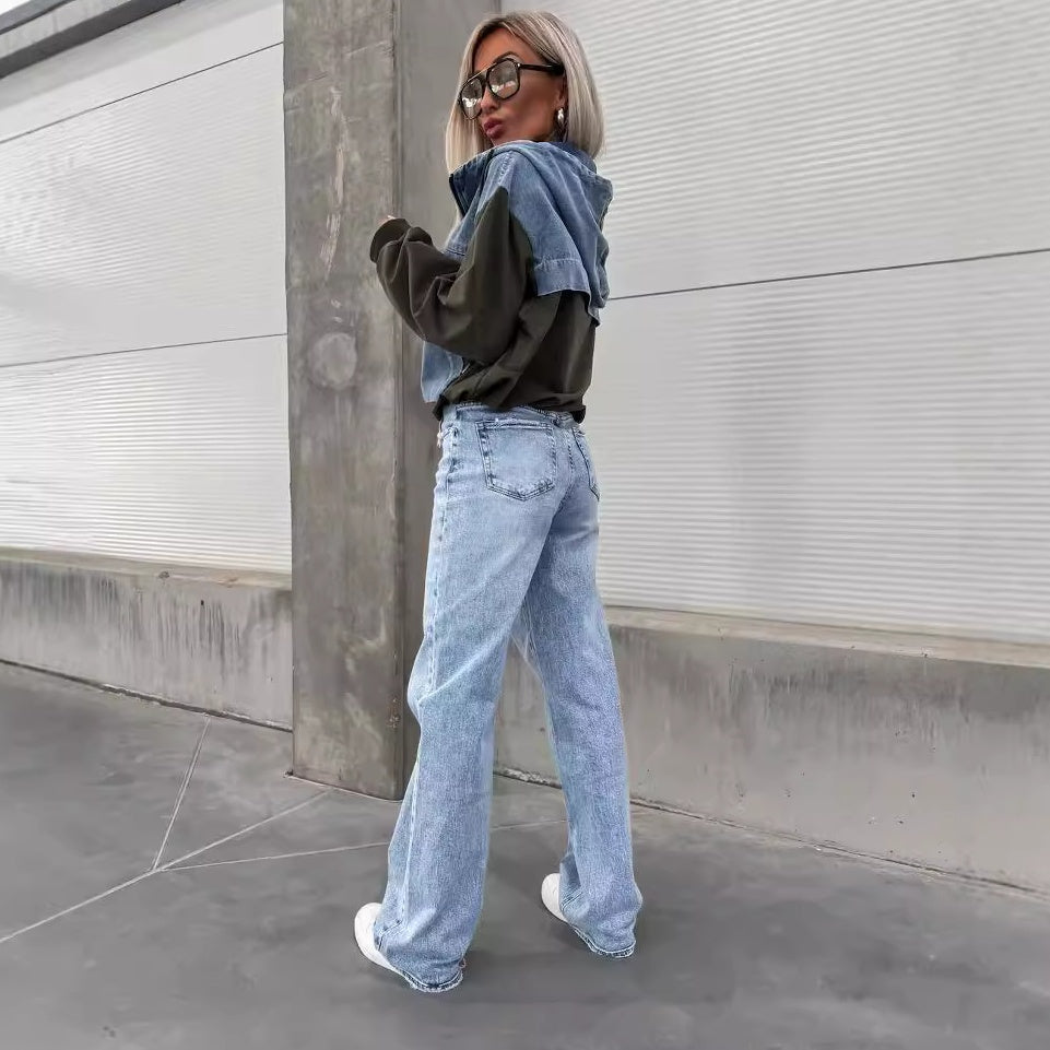 Theresa | HEISSER VERKAUF 50% - Damen-Jeansjacke mit Kapuze und Kordelzug