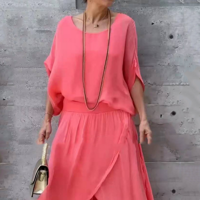 Penelope | Zweiteiliges Chiffon-Lockeres Top und weite Hose