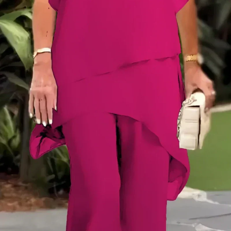 Josiah | Silhouette des eleganten asymmetrischen Tops und der weiten Hose