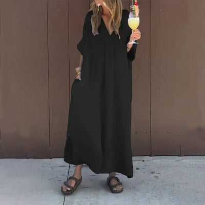Lorna | Maxikleid mit V-Ausschnitt und Eleganz