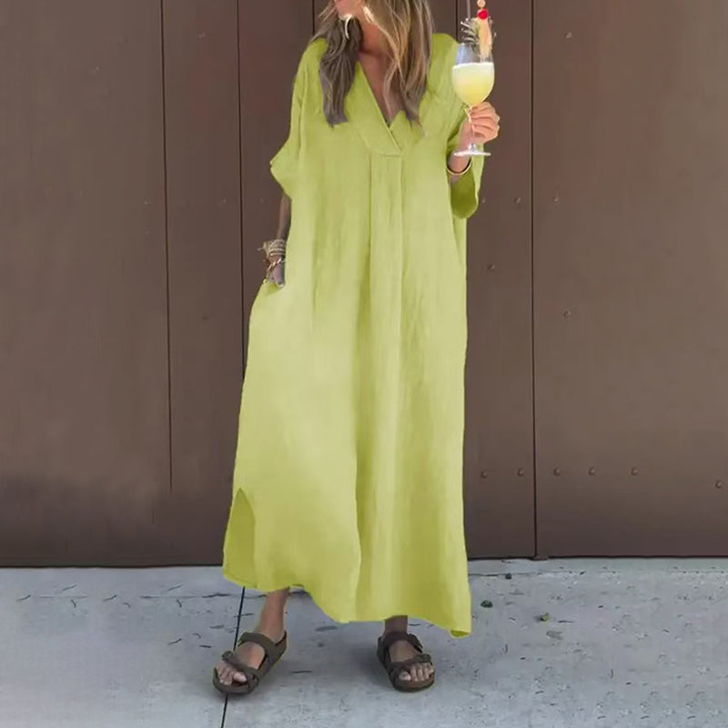 Lorna | Maxikleid mit V-Ausschnitt und Eleganz