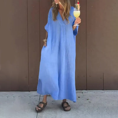 Lorna | Maxikleid mit V-Ausschnitt und Eleganz