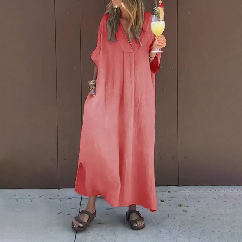 Lorna | Maxikleid mit V-Ausschnitt und Eleganz