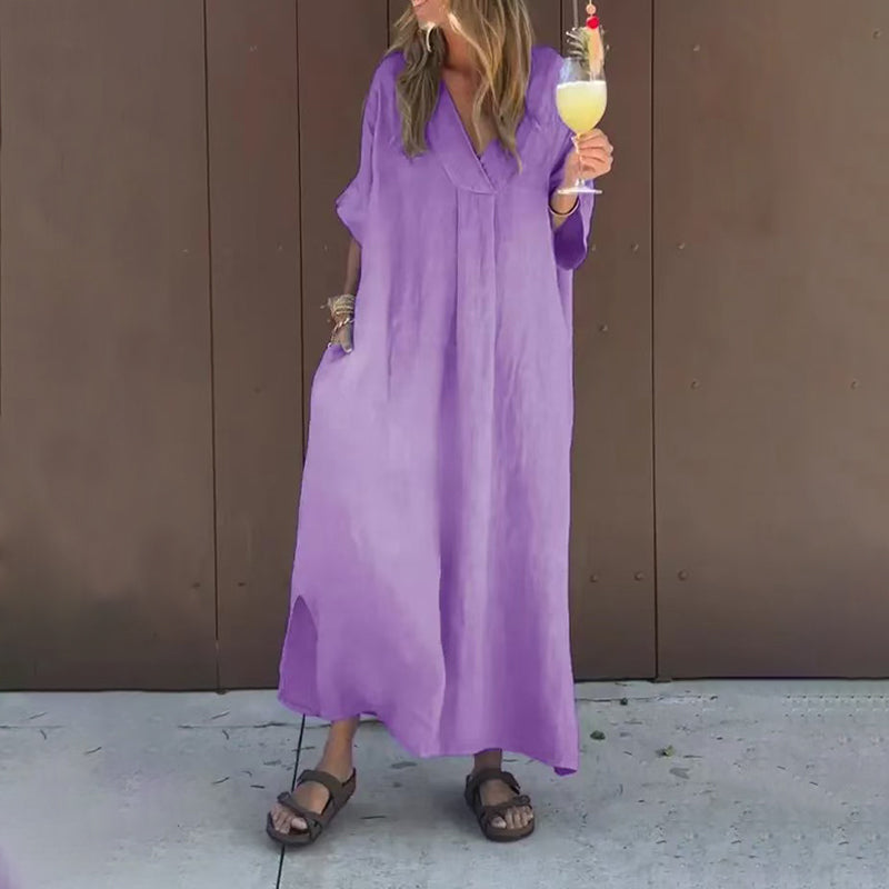 Lorna | Maxikleid mit V-Ausschnitt und Eleganz