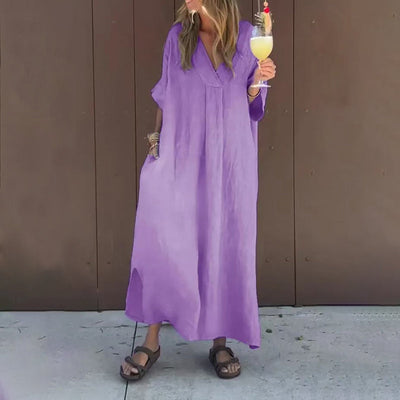 Lorna | Maxikleid mit V-Ausschnitt und Eleganz