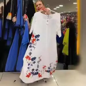 Margot | Damenkleid mit Rundhalsausschnitt und unregelmäßigem Saum