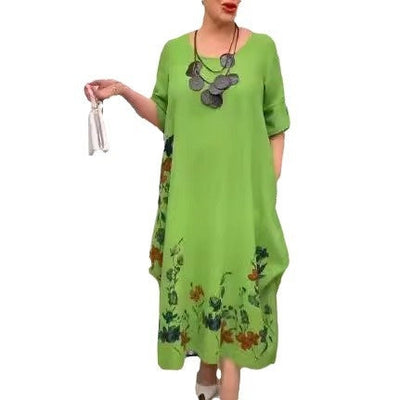 Margot | Damenkleid mit Rundhalsausschnitt und unregelmäßigem Saum