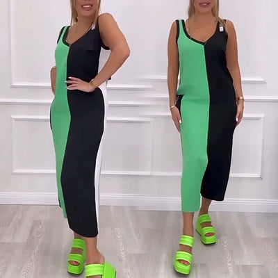 Isaias | Bunt gemusterte ärmellose Strickkleidung