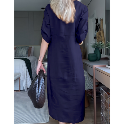 Zackie | Maxikleid mit seitlichem Schlitz und Knopfleiste für Damen